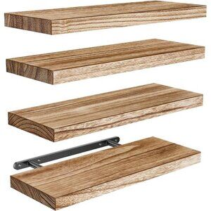 Floating Shelves, Paulownia Wood Wall Shelves